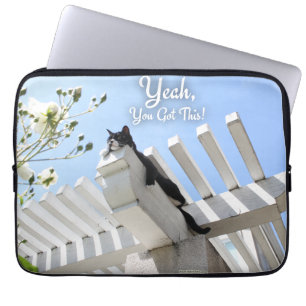 Du Har den här kattmotivdesignen Laptop Sleeve