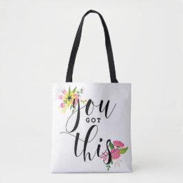 Du Har den här moderna Blommigten för calligrafi Tygkasse