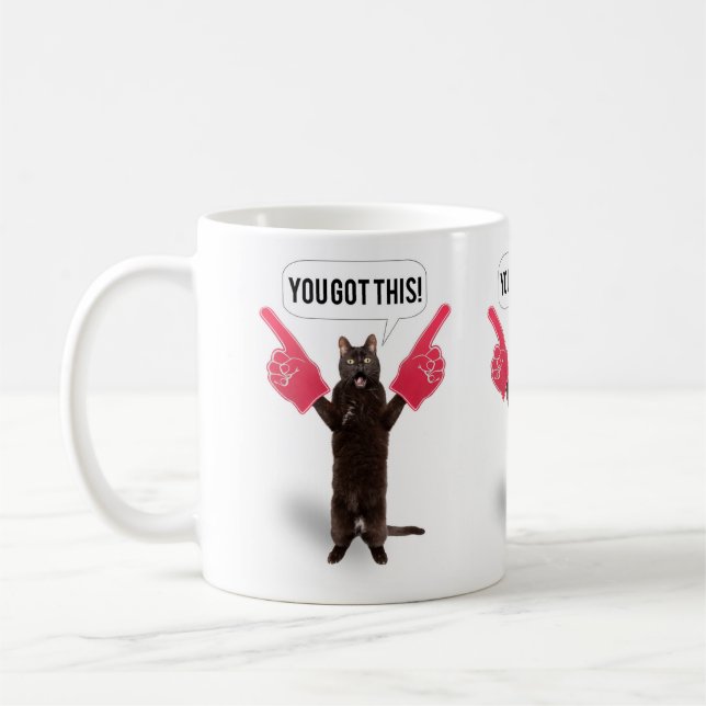 Du Har den här uppmuntrande Helgdag Cat Cheering C Kaffemugg (Vänster)