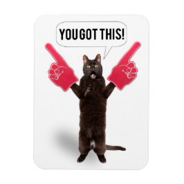 Du Har den här uppmuntrande Helgdag Cat Cheering C Magnet