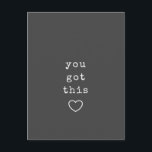 Du Har denna minimalistiska Anpassningsbar för skr Vykort<br><div class="desc">Det här minimalistiska vykortet innehåller det inspirerande citatet - du har det - i ett skrivmaskin-teckensnitt bredvid ett enkelt litet hjärta. Anpassa texten till ditt favoritcitat.</div>