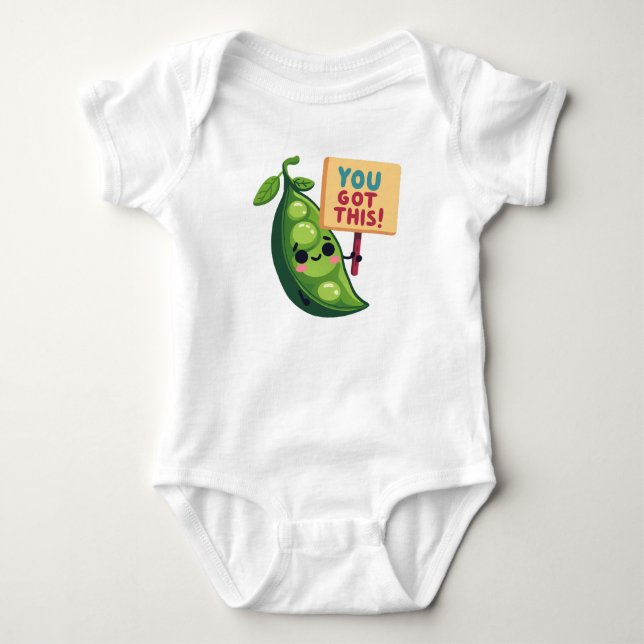 "DU HAR DET HÄR!" Motivational Pea Illustration T Shirt (Framsida)