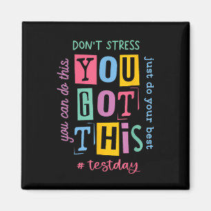 Du Har det här Stressar inte Sten testdagen Magnet
