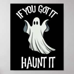 Du Har det hemligt det är Halloween Ghost Costume Poster
