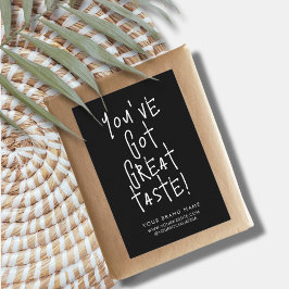 Du har en bra smak lådsegling förpackningsetikett mat etikett