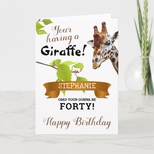 Du har en Giraffe! Personlig Birthday Kort (Framsida)