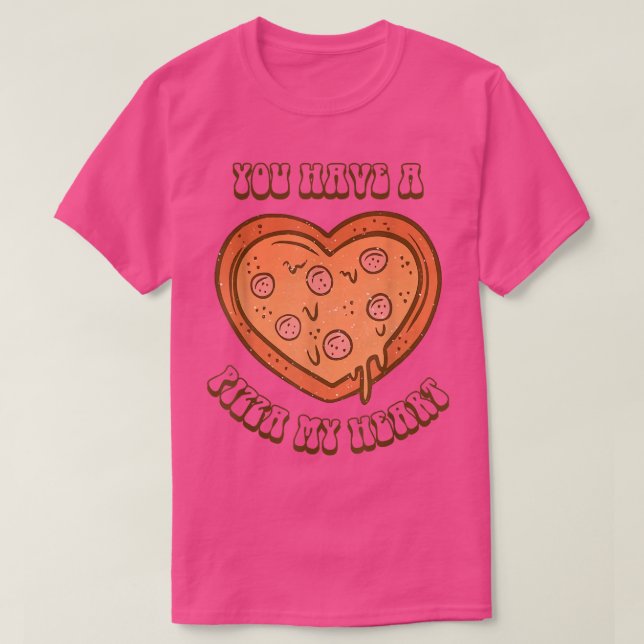 Du har en pizza Älskare mitt hjärta Pizza Heart Va T Shirt (Design framsida)