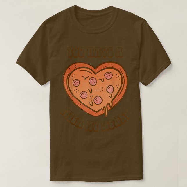 Du har en pizza Älskare mitt hjärta Pizza Heart Va T Shirt (Design framsida)