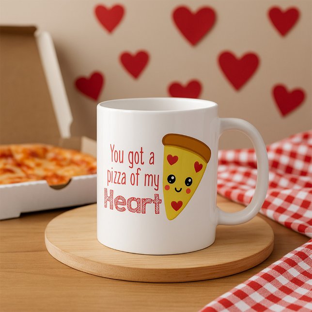 Du Har en Pizza från mitt hjärta Kawaii Pizza Pun Kaffemugg (Skapare uppladdad)