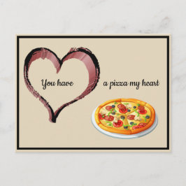 Du har en pizza mitt hjärta Valentine Vykort