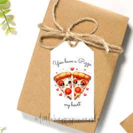 Du har en pizza mitt hjärta Valentinkort Presentetikett