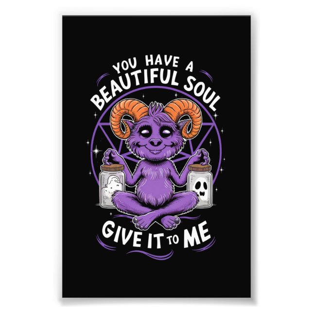 Du har en vacker själ satanisk Baphomet  Fototryck (Framsidan)