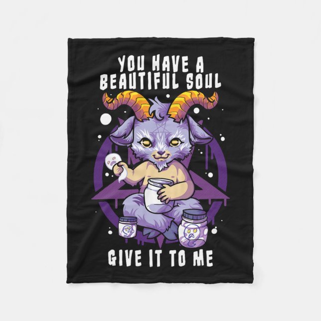 Du har en vacker sol Satanic Baphomet Hallowed Fleecefilt (Framsidan)