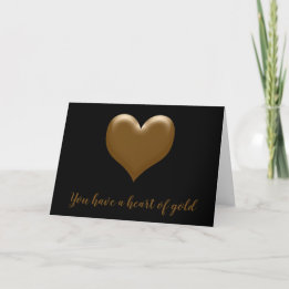 Du har ett hjärta av Guld Elegant Black Guld Heart Helgkort