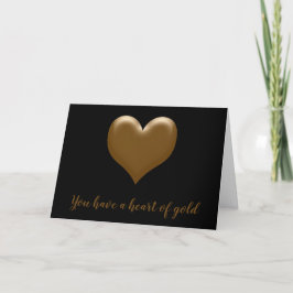 Du har ett hjärta av Guld Elegant Black Guld Heart Helgkort