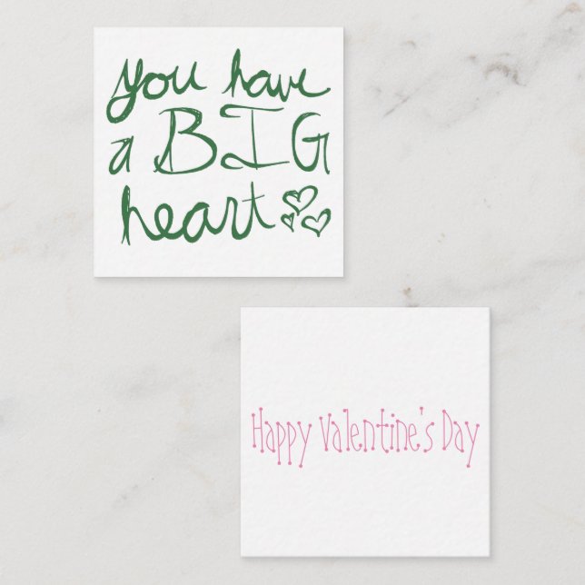 Du har ett stort hjärta Valentine Anteckningskort (Fram/baksida)