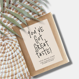Du har fantastisk smak lådsegling förpackningsetik mat etikett