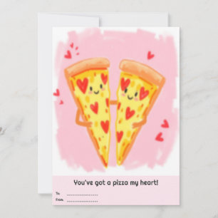 Du har fått en pizza min hjärta Alla hjärtans dag Julkort