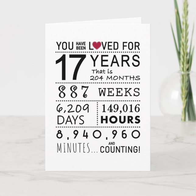 Du har förlorat 17:e födelsedagskortet tack kort (Framsida)