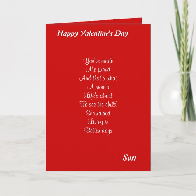 Du har gjort mig stolt över Son valentins dag Helgkort (Framsida)