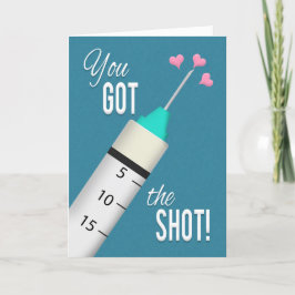 Du Har Grattisarna med Covid 19- vaccin Shot Helgkort