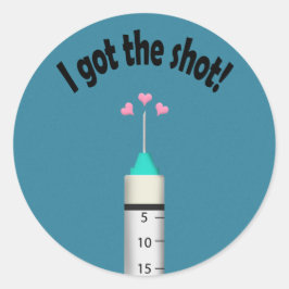 Du Har Grattisarna med Covid 19- vaccin Shot Runt Klistermärke