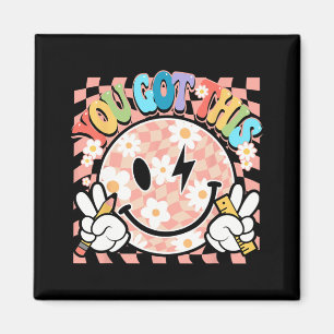 Du Har Groovy Smile Motivational TestDay Teac Magnet