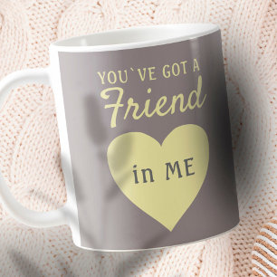 Du har har en Friend Gult Grått Heart-Vänskap Kaffemugg