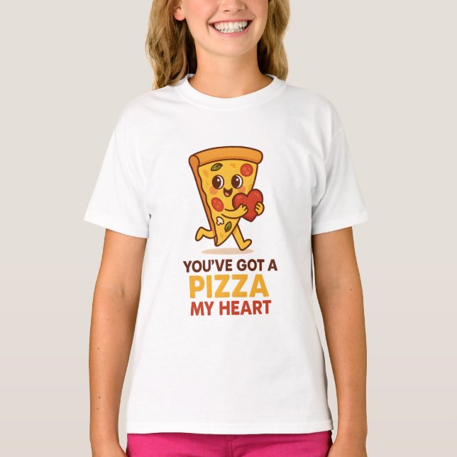 Du har Har en Pizza My Heart Shirt, Pizza Älskare  T Shirt (Framsida)