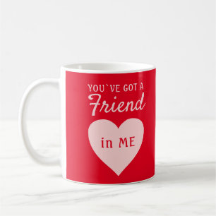 Du har har en Vänskap av Friend Red Rosa Heart Kaffemugg