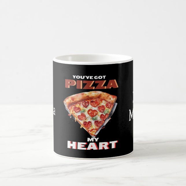 Du har Har Pizza My Heart Black Kaffemugg (Center)