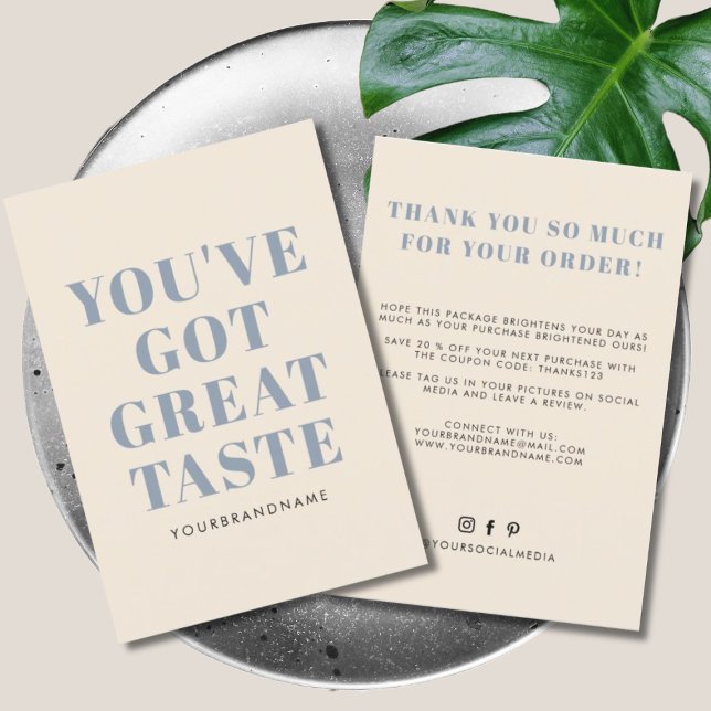 Du har har underbar smak tack vare dig kort (Skapare uppladdad)