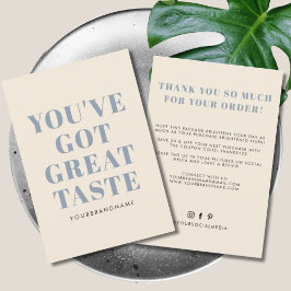 Du har har underbar smak tack vare dig kort