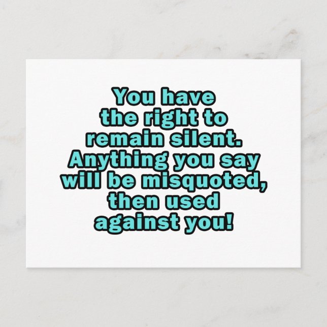 Du har högerna att tiga vykort (Framsida)