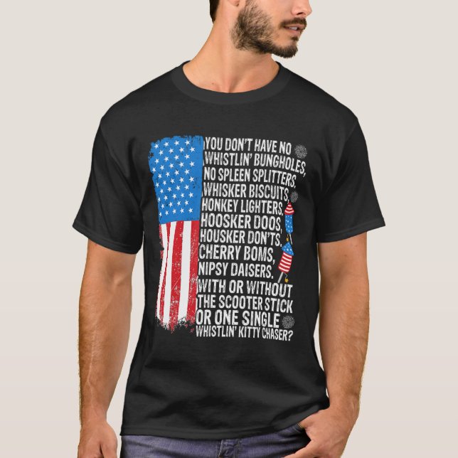Du har inga västen i Bungholes USA flagga fjärde T Shirt (Framsida)