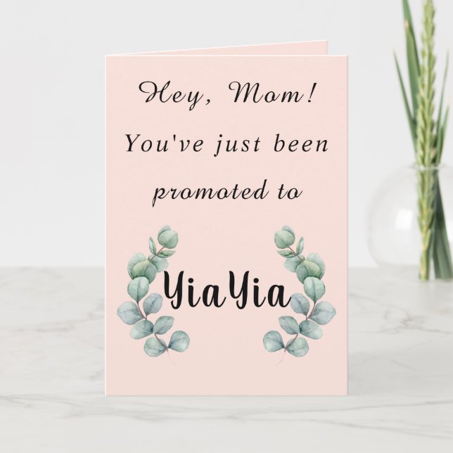 Du har just befordrats till YiaYia Card, Mamma.. Kort (Framsida)