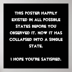 Du har kollapsat! Quantum Physics Humor Poster
