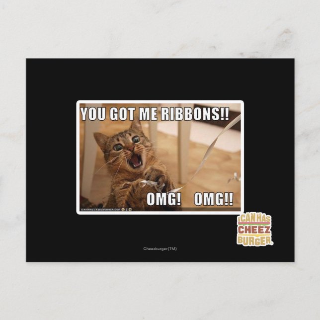 Du har mig rosett band! vykort (Framsida)