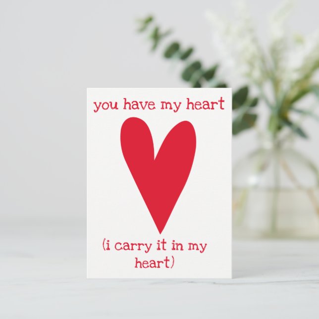 Du har mitt hjärta | Dikt med E.E. Cummings Vykort (Stående Fram)