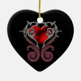 Du har mitt hjärta (rött) julgransprydnad keramik