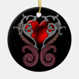 Du har mitt hjärta (rött) julgransprydnad keramik