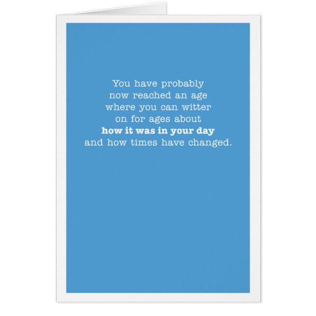Du har nog nått en ålder.. OBS kort (Framsidan)