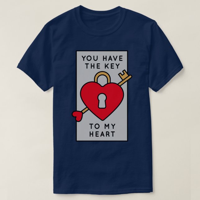Du har Nyckel till mitt hjärt-Cute Valentine Badge T Shirt (Design framsida)
