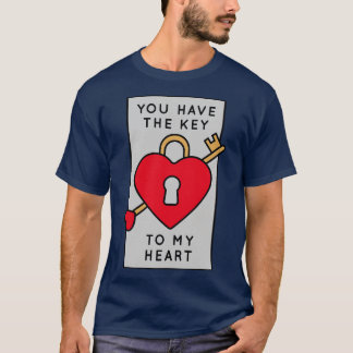 Du har Nyckel till mitt hjärt-Cute Valentine Badge T Shirt