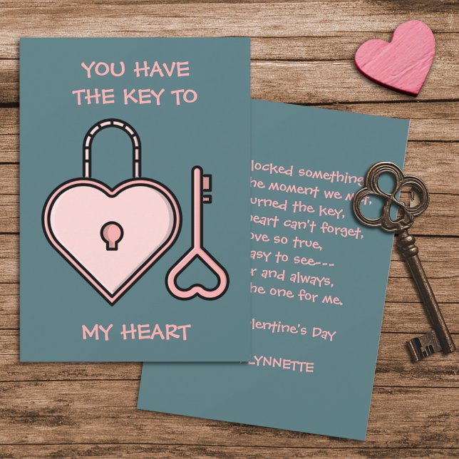 Du har Nyckel till mitt hjärta Valentine Julkort (Skapare uppladdad)
