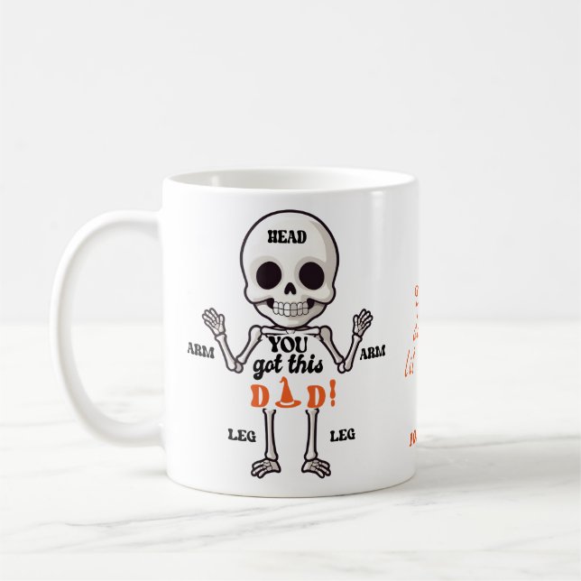 Du Har Pappa Cute Oktober Nyfödd Skeleton Kaffemugg (Vänster)