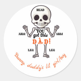 Du Har Pappa Cute Oktober Nyfödd Skeleton Runt Klistermärke