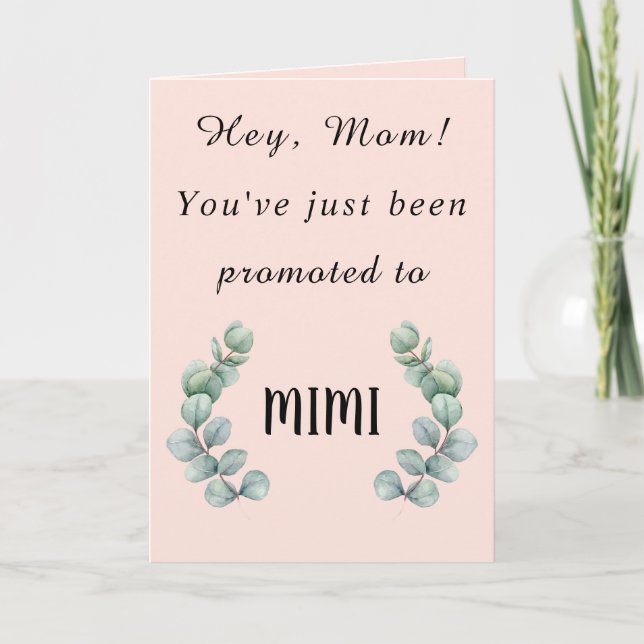 Du har precis befordrats till MIMI-kort, Mamma. Kort (Framsida)