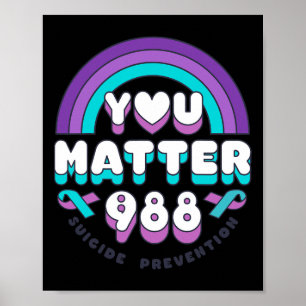 Du har problem 988 Självmordsförebyggande medvetan Poster