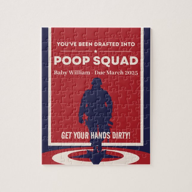 Du har ritats in i poop Squad - Baby Reveal Pussel (Vertikal)